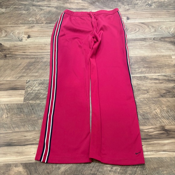 Nike Other - Vintage Y2K Nike Track Pants Boys L Red Baggy Side Stripe Athletic Sweatpants